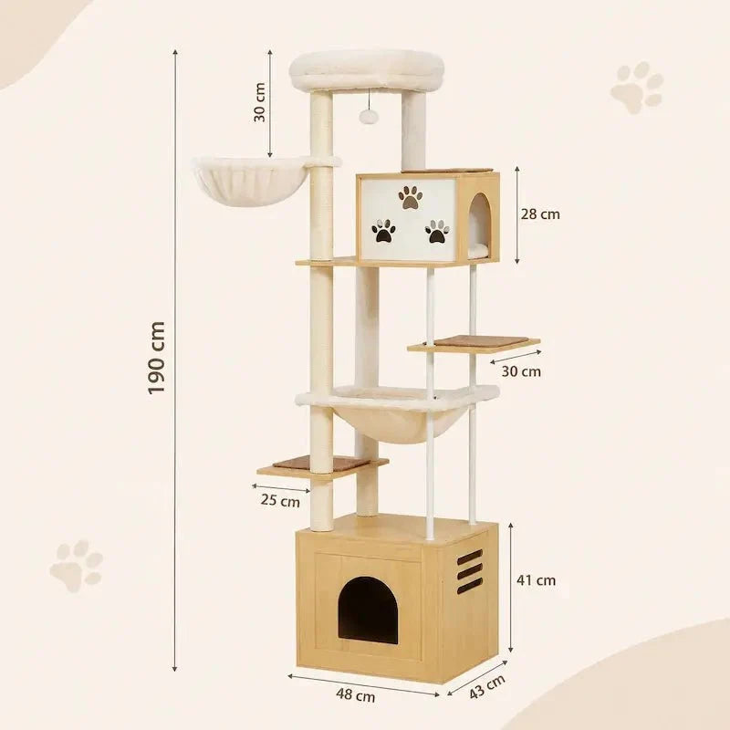 Arbre à Chat 7 Niveaux - Griffoir et Hamac Inclus