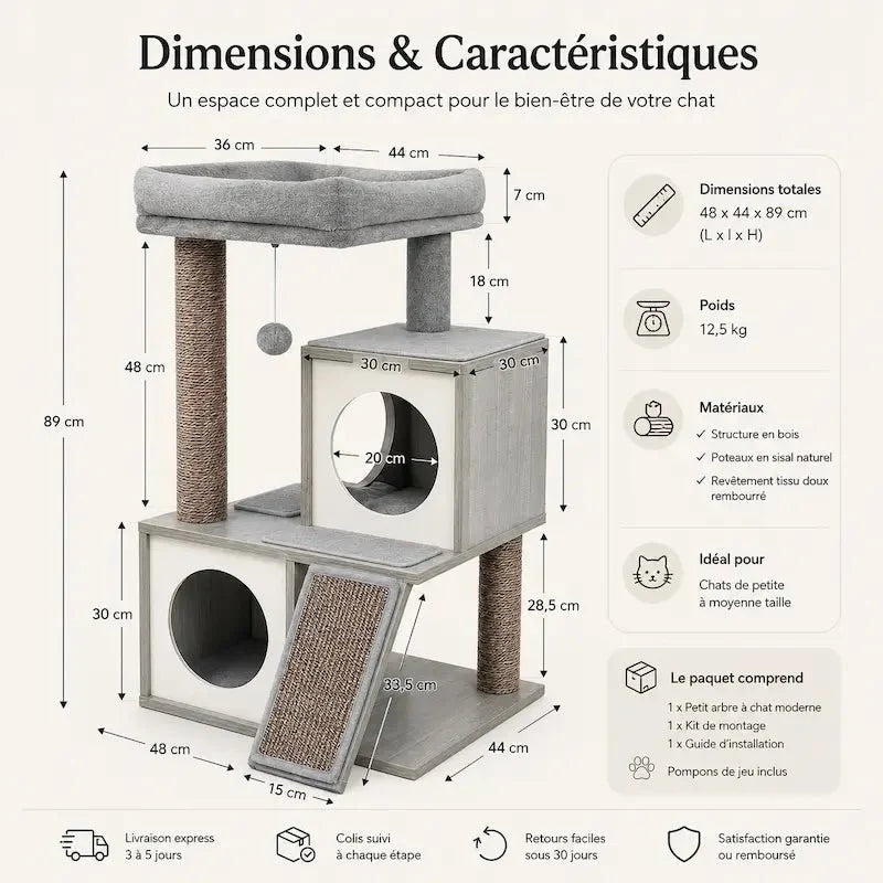 Arbre à Chat Design avec Griffoir Sisal