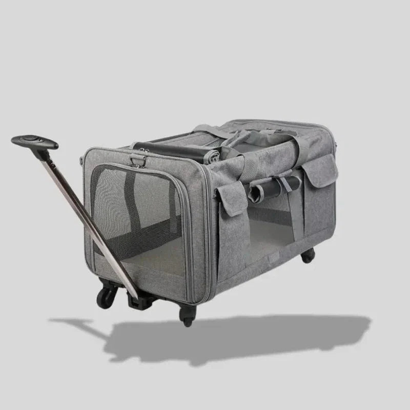 Sac de Transport Chat à Roulettes - Pratique et Spacieux
