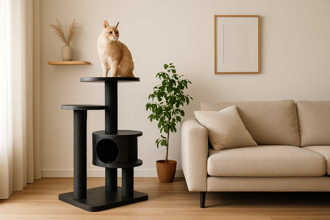 arbre a chat noir et bois