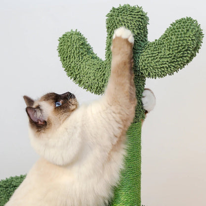 Arbre à Chat Solide 102cm Hamac Bois Design Vert – Cascade