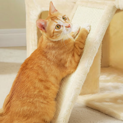 Arbre à Chat Solide 114cm Hamac Bois Beige – Pumori