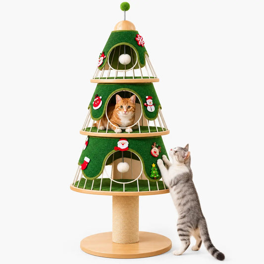 Arbre à Chat Sapin de Noël avec Griffoir