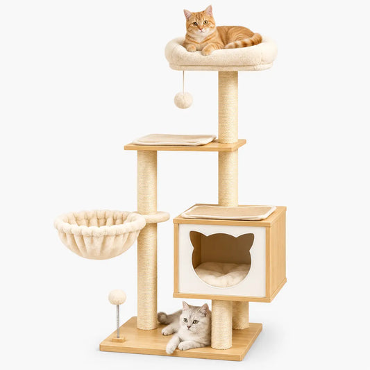 Arbre à Chat Multifonction avec Hamac et Perchoirs