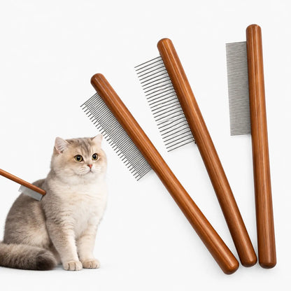 Peigne Démêlant pour Chat - Bois et Métal