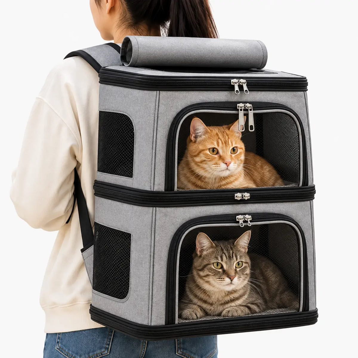 Sac à Dos Chat Double Compartiment Confort