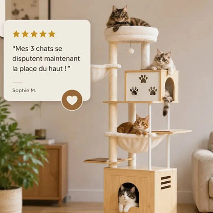 Arbre à Chat 7 Niveaux - Griffoir et Hamac Inclus