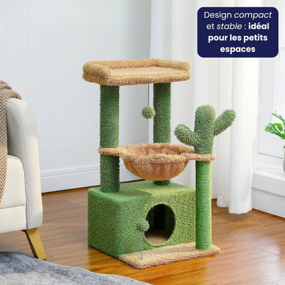 Arbre à Chat 79cm Hamac Bois | Design | Perchoir Du Chat