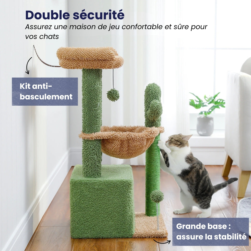 Arbre à Chat 79cm Hamac Bois | Design | Perchoir Du Chat