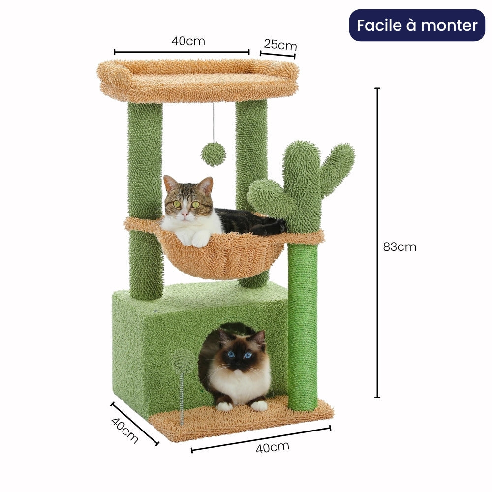 Arbre à Chat 79cm Hamac Bois | Design | Perchoir Du Chat