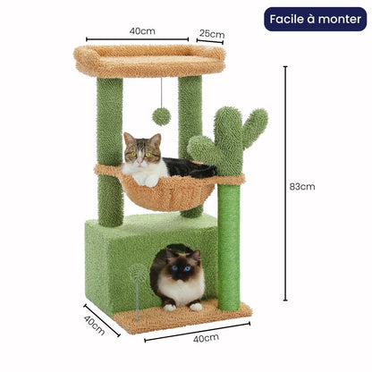 Arbre à Chat 79cm Hamac Bois | Design | Perchoir Du Chat