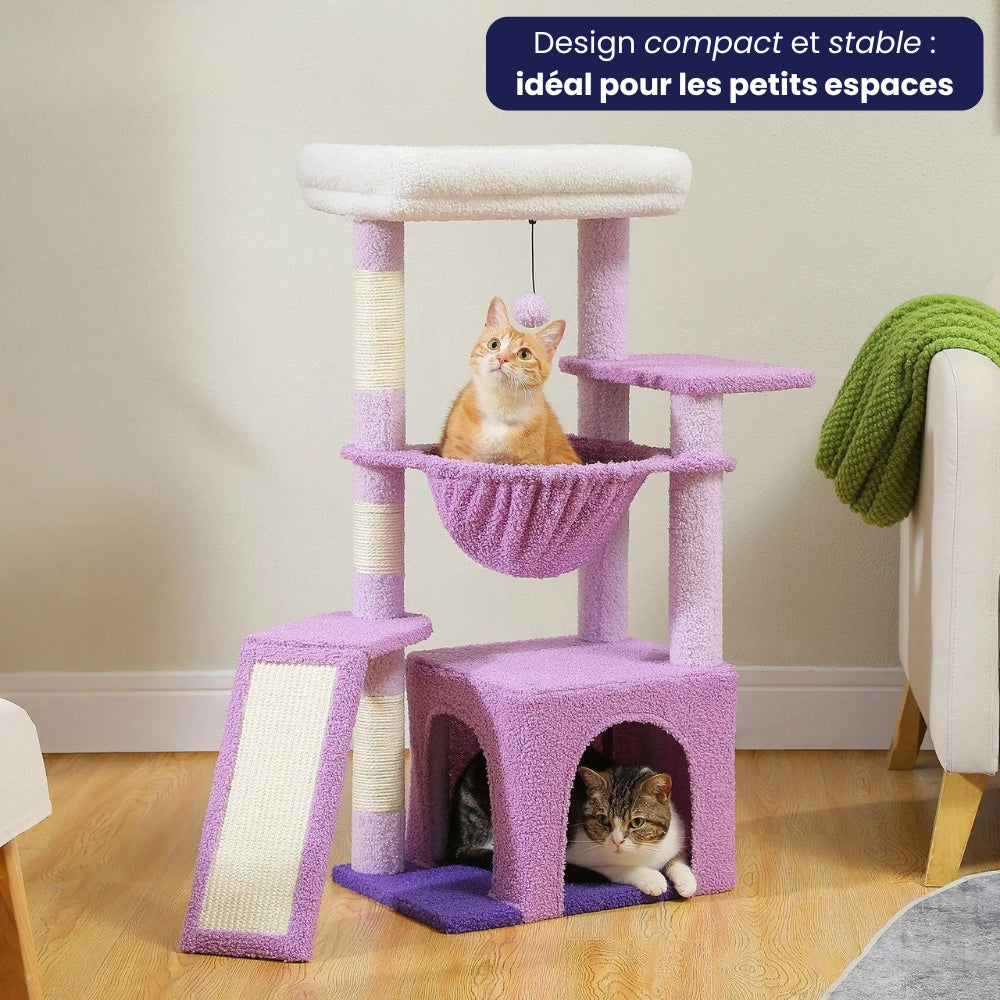Arbre à Chat 92cm Hamac Bois Violet | Perchoir Du Chat