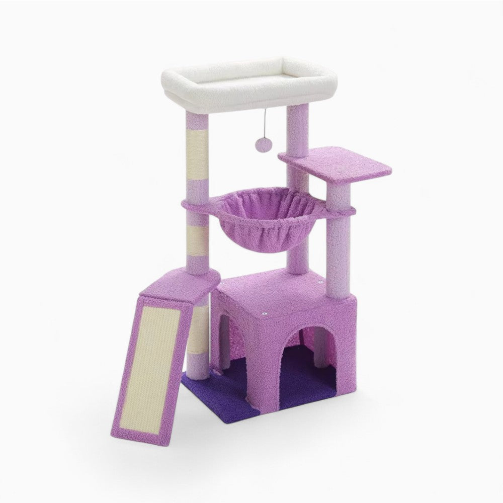 Arbre à Chat 92cm Hamac Bois Violet | Perchoir Du Chat