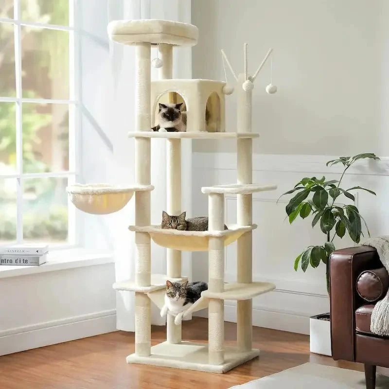 Arbre à Chat Hamac Griffoir Multi-Niveaux