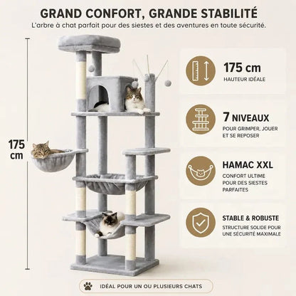 Arbre à Chat Hamac Griffoir Multi-Niveaux