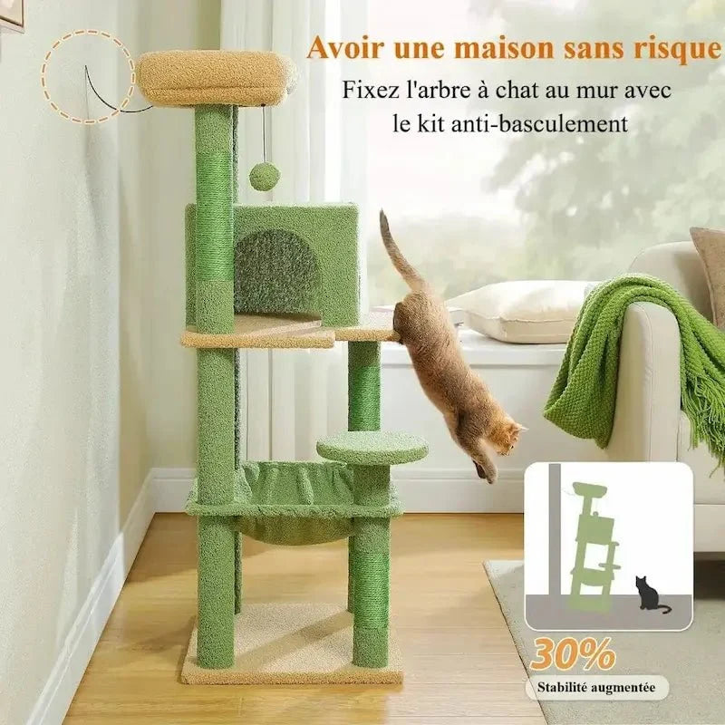 Arbre à Chat Solide avec Hamac et Griffoir