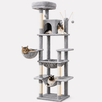 Arbre à Chat Hamac Griffoir Multi-Niveaux