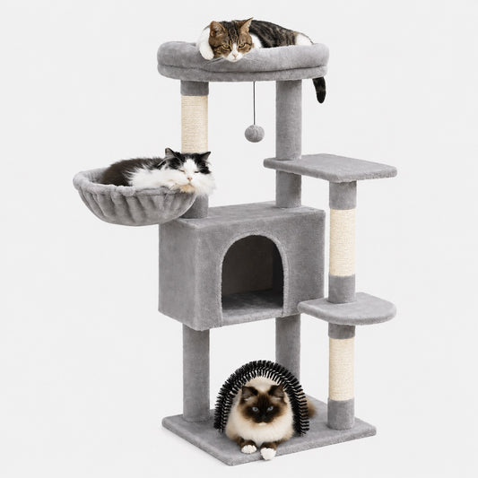 Arbre à Chat avec Hamac et Jouet - Griffoir Inclus