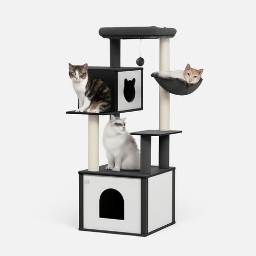 Arbre à Chat 2 en 1 avec Litière et Hamac