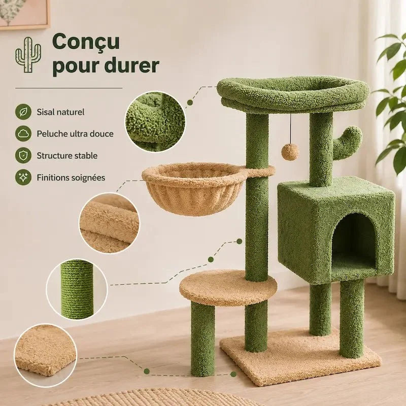 Arbre à Chat Cactus Stable et Compact