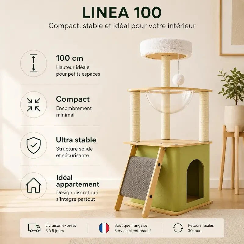 Arbre à Chat Compact - Griffoir et Hamac Inclus