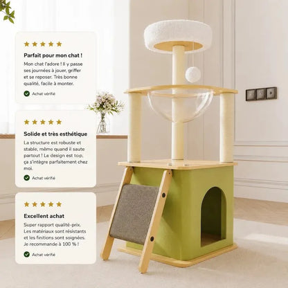 Arbre à Chat Compact - Griffoir et Hamac Inclus