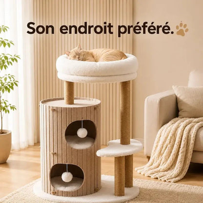 Arbre à Chat Design Compact et Griffoir Sisal