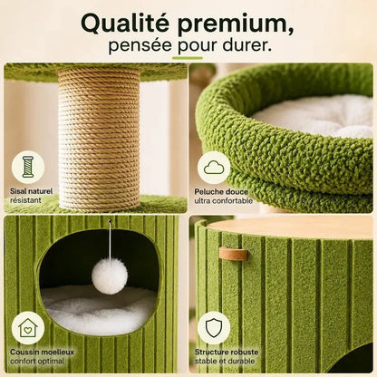 Arbre à Chat Design Compact et Griffoir Sisal
