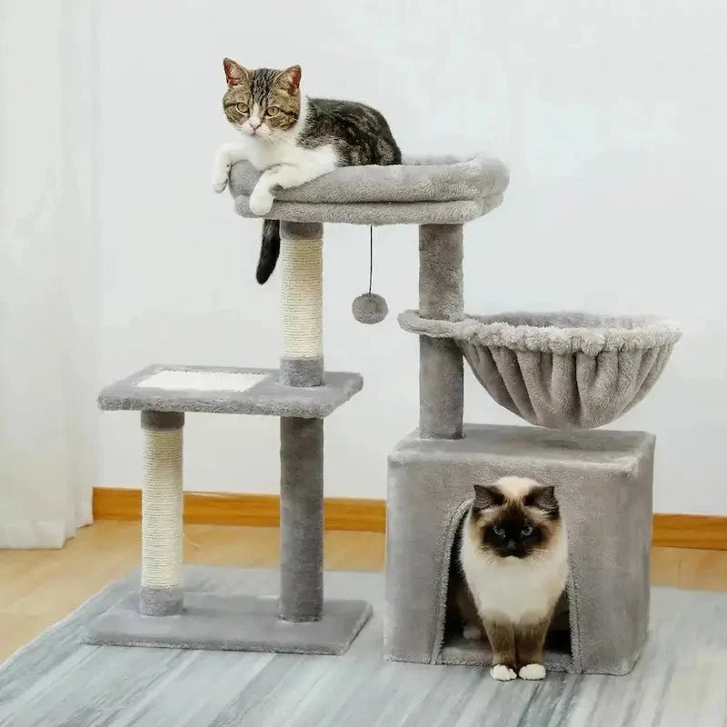 Arbre à Chat Compact avec Niche et Griffoirs