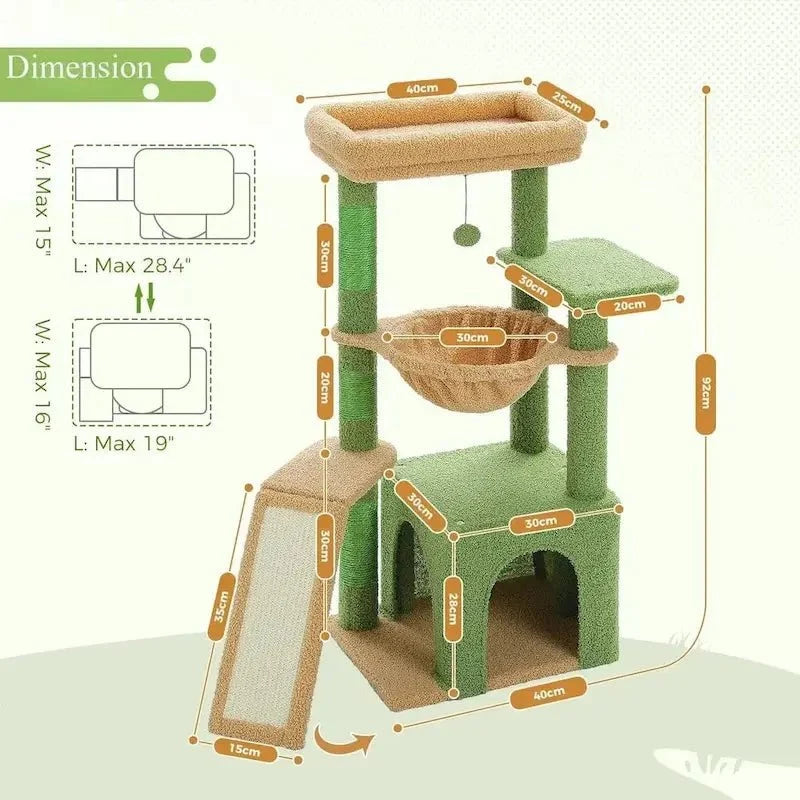 Arbre à Chat Compact - Hamac et Griffoir Inclus