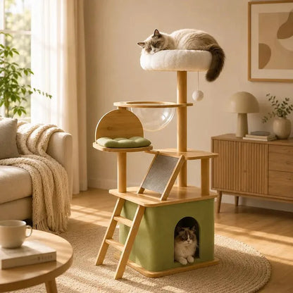 Arbre à Chat 140 cm avec Griffoir et Niche