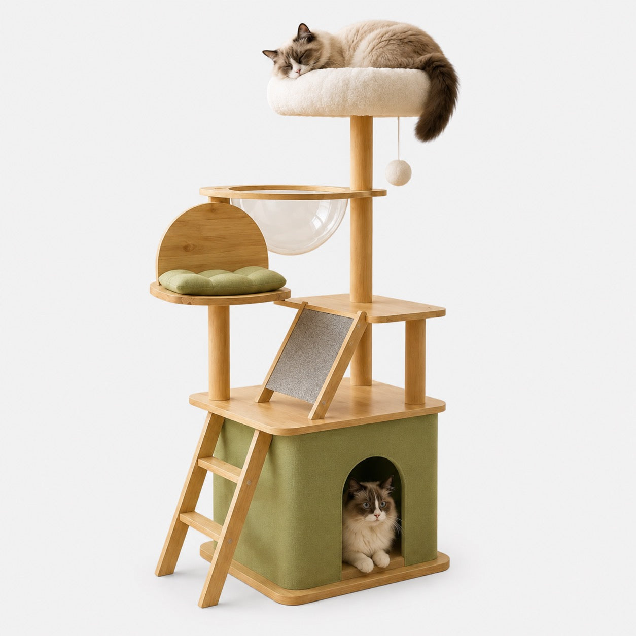 Arbre à Chat 140 cm avec Griffoir et Niche