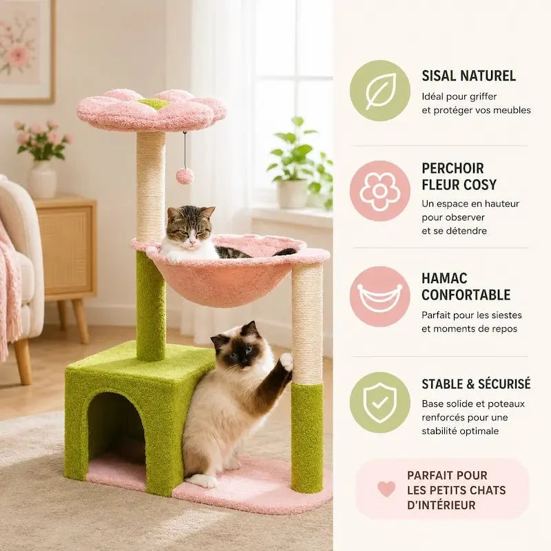 Arbre à Chat Fleur - Griffoir et Confort
