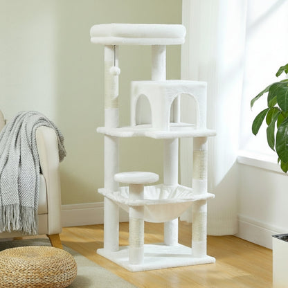 Arbre à Chat Hamac Bois | Blanc | Perchoir Du Chat