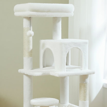 Arbre à Chat Hamac Bois | Blanc | Perchoir Du Chat