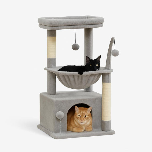 Arbre à chat compact avec hamac et condo