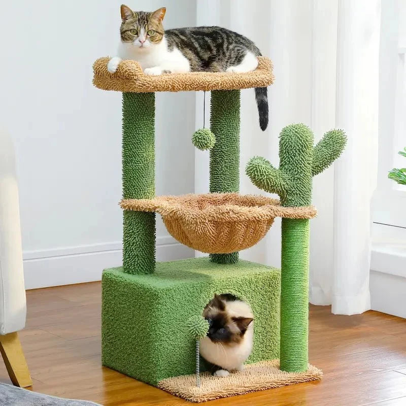 Arbre à chat compact avec hamac et condo