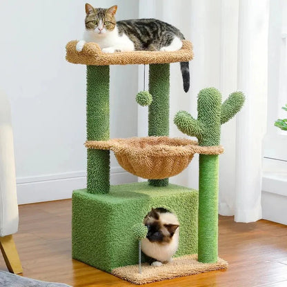 Arbre à chat compact avec hamac et condo