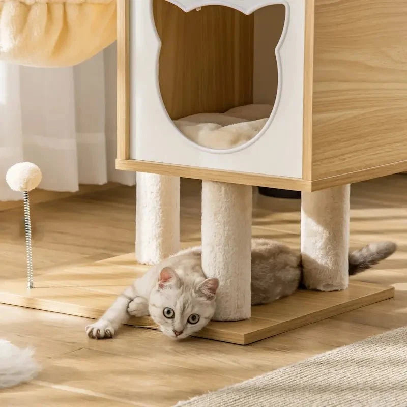 Arbre à Chat avec Hamac et Perchoirs Confortables