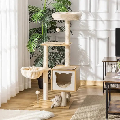 Arbre à Chat avec Hamac et Perchoirs Confortables