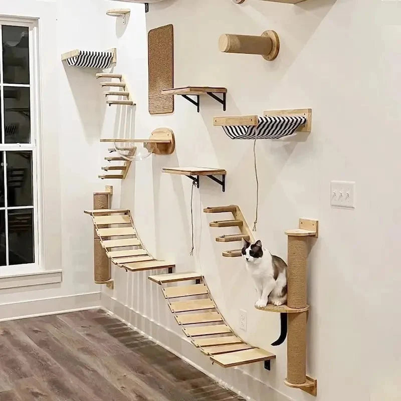 Arbre à Chat Mural - Espace de Jeu et Repos
