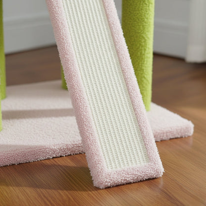 Arbre à Chat Plafond 230-255cm Hamac Bois | Vert | Perchoir Du Chat