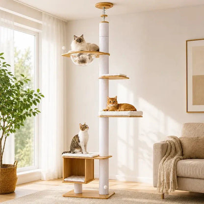 Arbre à Chat Stable Plafond - Griffoir et Hamac
