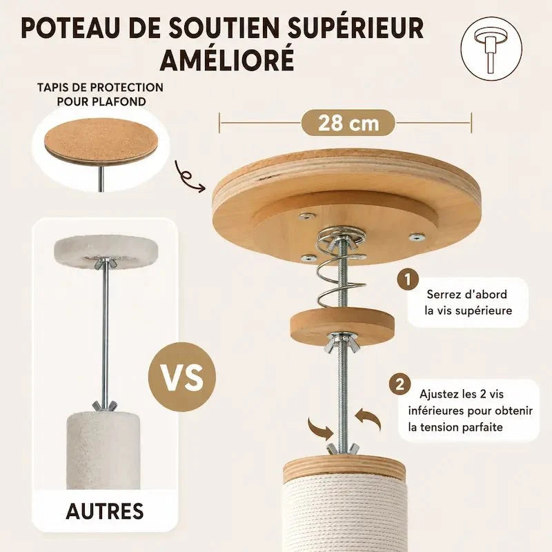 Arbre à Chat Stable Plafond - Griffoir et Hamac