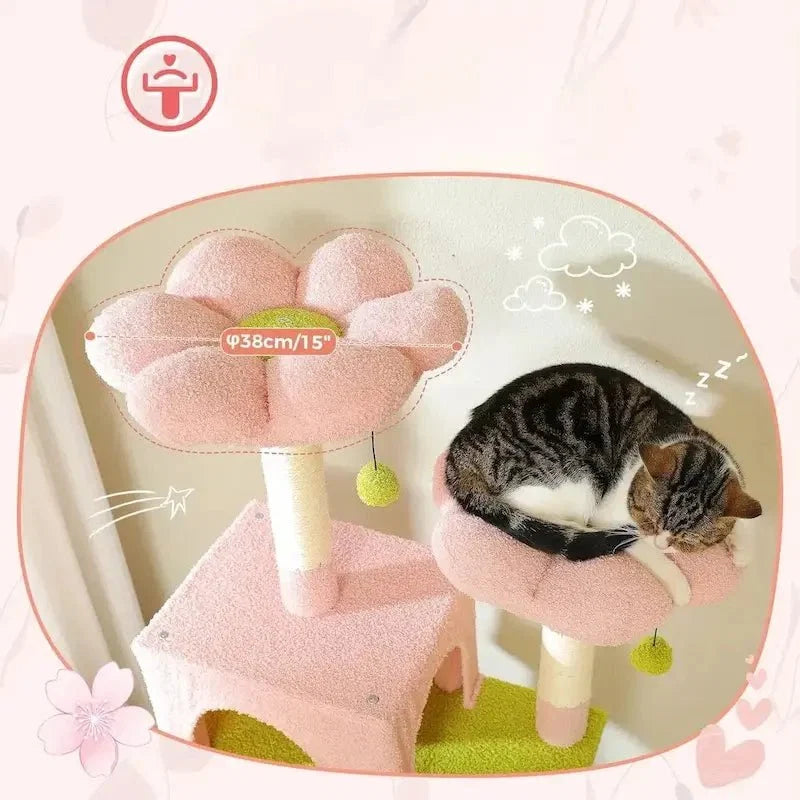 Arbre à Chat Rose 184 cm - Griffoir et Hamac