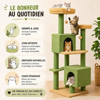 Arbre à Chat 130 cm Stable et Spacieux