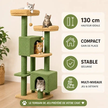 Arbre à Chat 130 cm Stable et Spacieux