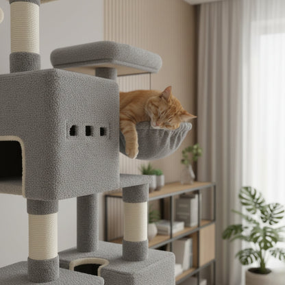 Arbre à Chat XXL 193cm Hamac Bois | Perchoir Du Chat