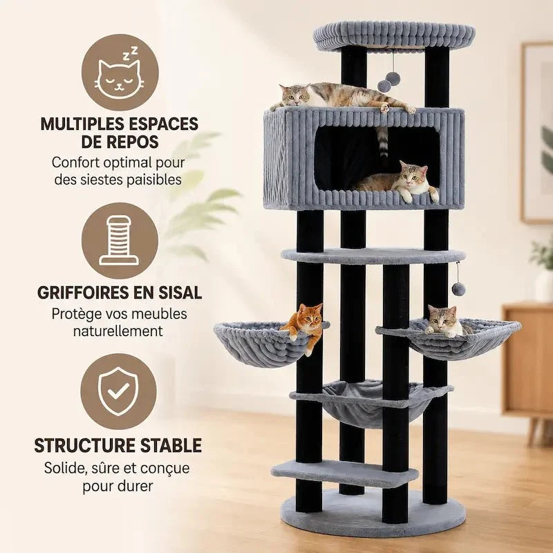 Arbre à Chat XXL avec Griffoir et Hamac