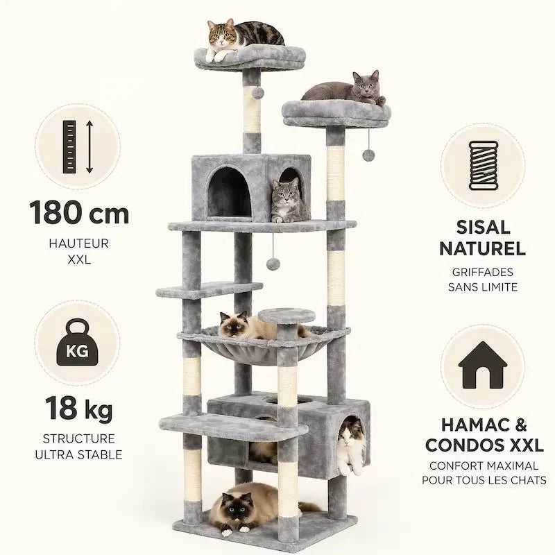 Arbre à Chat XXL Stable et Confortable